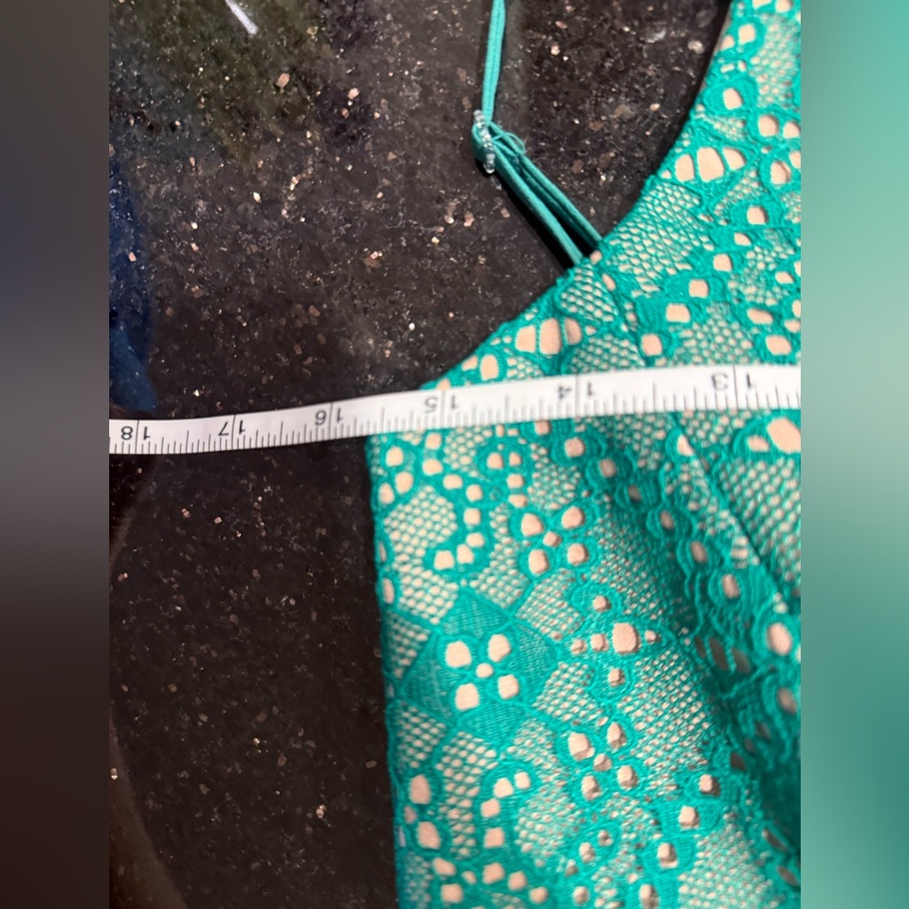 Helsi Emerald Green Lace Mini Dress Size XS – Tiered Ruffle Party Cocktail NWOT - Picture 6 of 6
